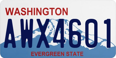 WA license plate AWX4601
