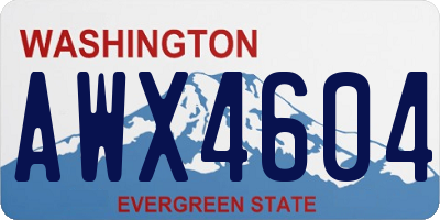 WA license plate AWX4604