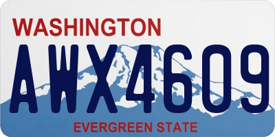 WA license plate AWX4609