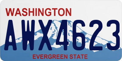 WA license plate AWX4623