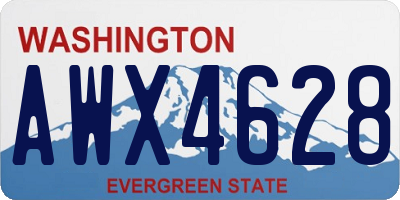 WA license plate AWX4628