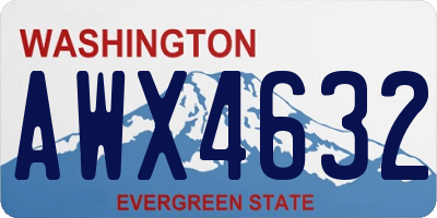 WA license plate AWX4632