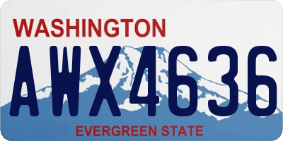 WA license plate AWX4636