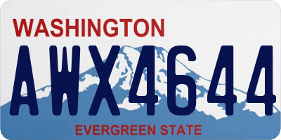 WA license plate AWX4644