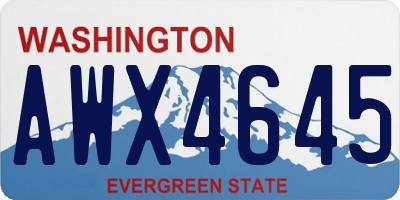 WA license plate AWX4645