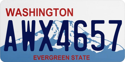 WA license plate AWX4657