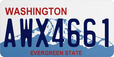 WA license plate AWX4661