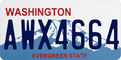 WA license plate AWX4664