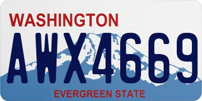 WA license plate AWX4669