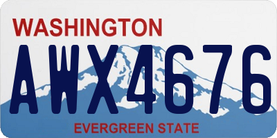WA license plate AWX4676