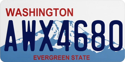 WA license plate AWX4680