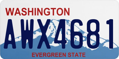 WA license plate AWX4681