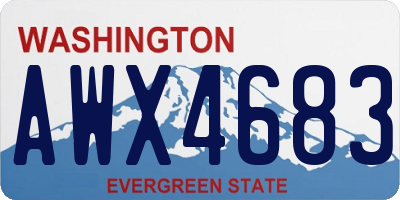 WA license plate AWX4683