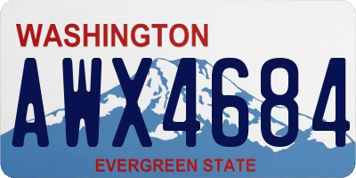 WA license plate AWX4684