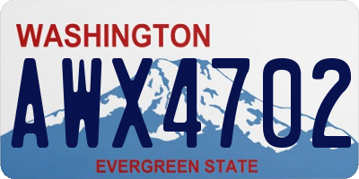 WA license plate AWX4702