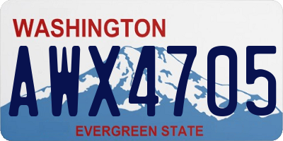 WA license plate AWX4705