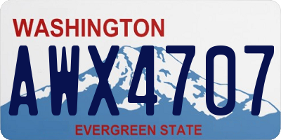WA license plate AWX4707