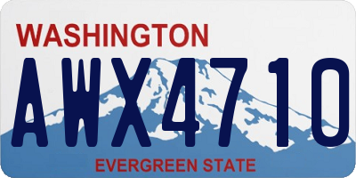 WA license plate AWX4710