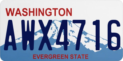 WA license plate AWX4716