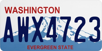 WA license plate AWX4723