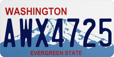 WA license plate AWX4725