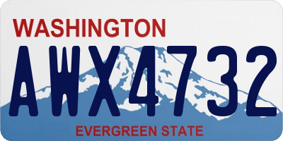 WA license plate AWX4732