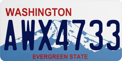 WA license plate AWX4733