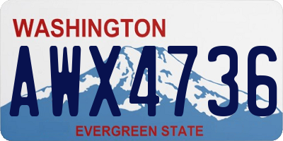 WA license plate AWX4736