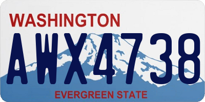 WA license plate AWX4738