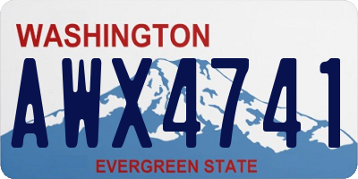 WA license plate AWX4741