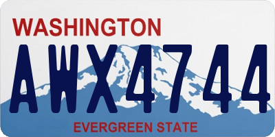 WA license plate AWX4744