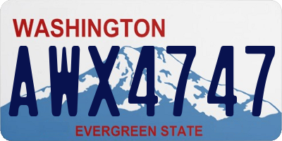 WA license plate AWX4747