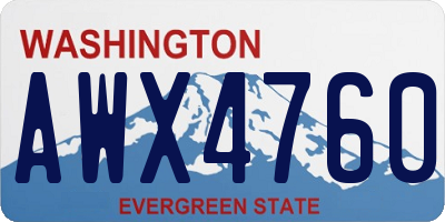WA license plate AWX4760