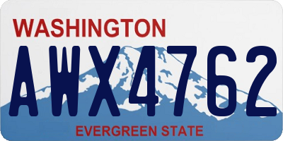 WA license plate AWX4762