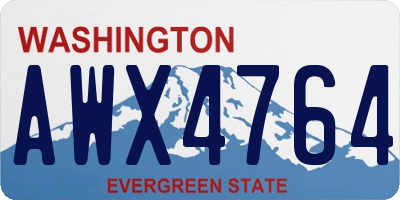 WA license plate AWX4764