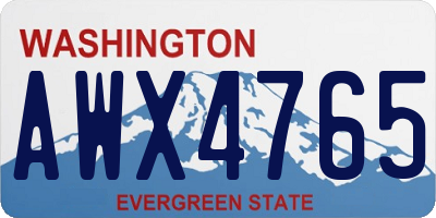 WA license plate AWX4765