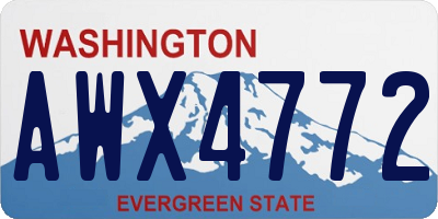 WA license plate AWX4772