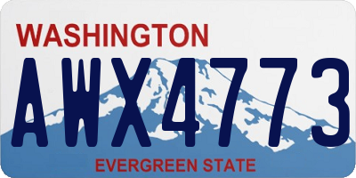 WA license plate AWX4773