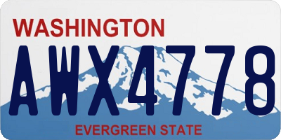 WA license plate AWX4778