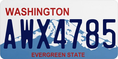 WA license plate AWX4785
