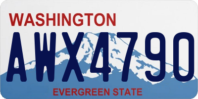 WA license plate AWX4790