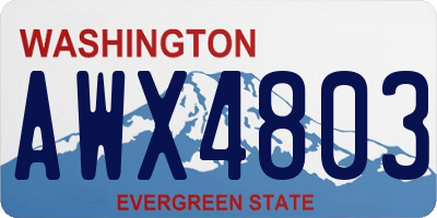 WA license plate AWX4803