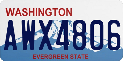 WA license plate AWX4806