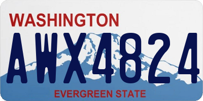 WA license plate AWX4824
