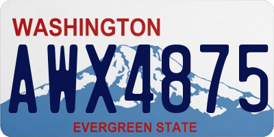 WA license plate AWX4875