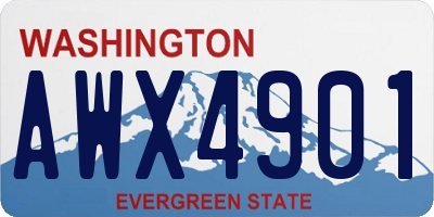 WA license plate AWX4901