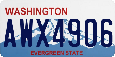 WA license plate AWX4906