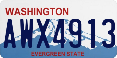 WA license plate AWX4913