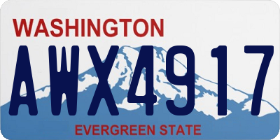 WA license plate AWX4917