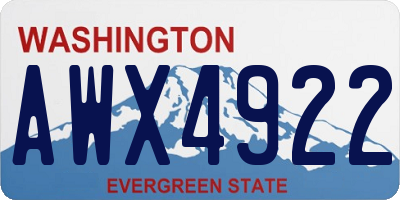 WA license plate AWX4922